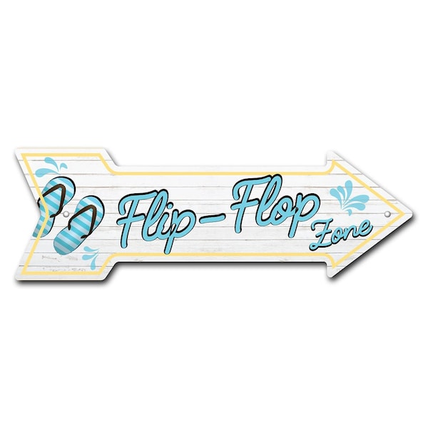Signmission Flip Flop Zone Arrow Sign Funny Home Decor 24in Wide P-ARROW8-999867 - main